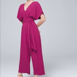 White House Black Market Water Lily Pink Jumpsuit
